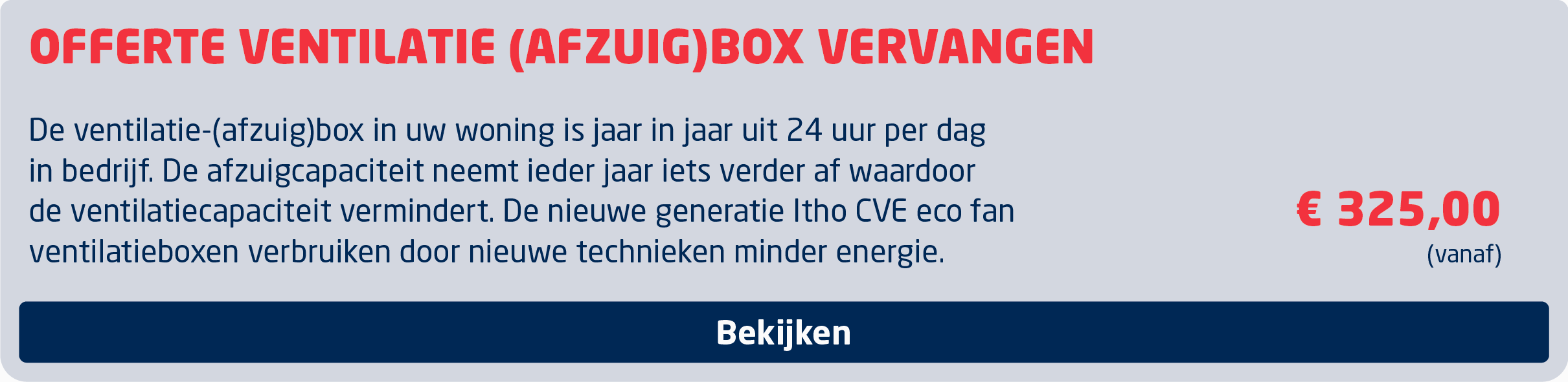 Ventilatie (afzuig)box vervangen