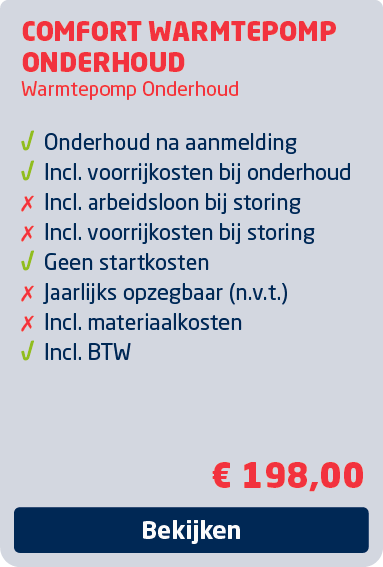 Confort warmtepomp onderhoud